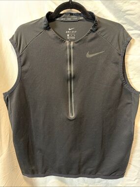 Nike Black Dri-FIT Sleeveless Zip Training Top